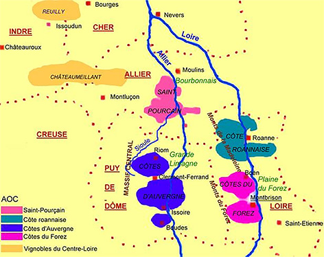 Les vignobles d'Auvergne